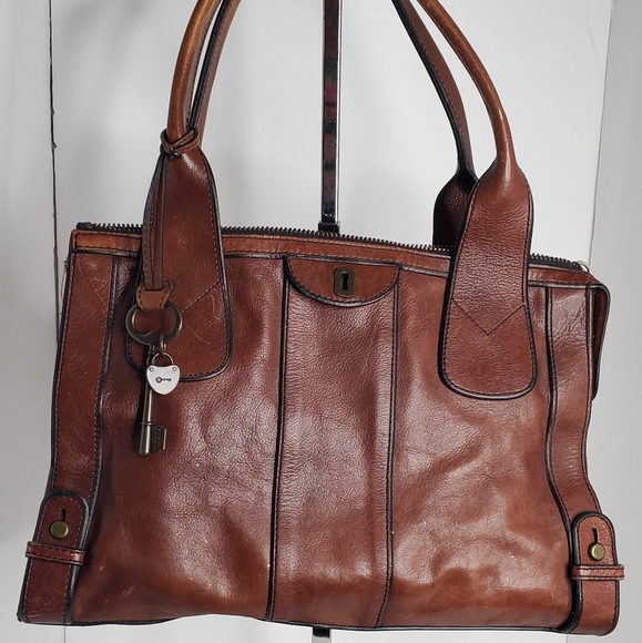 Fossil Handbags - Dark Brown Leather Fossil Shoulder Bag